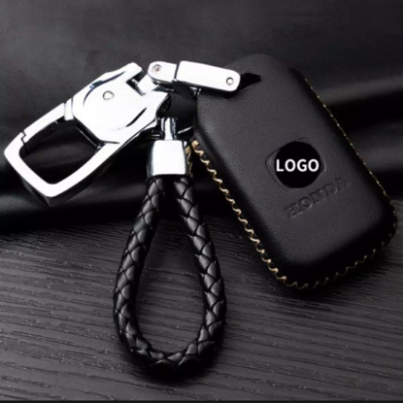 GANTUNGAN KUNCI SARUNG KULIT REMOTE KEYLESS MOBIL HONDA ALL NEW BRV CRV CIVIC  HRV WRV 3 TOMBOL