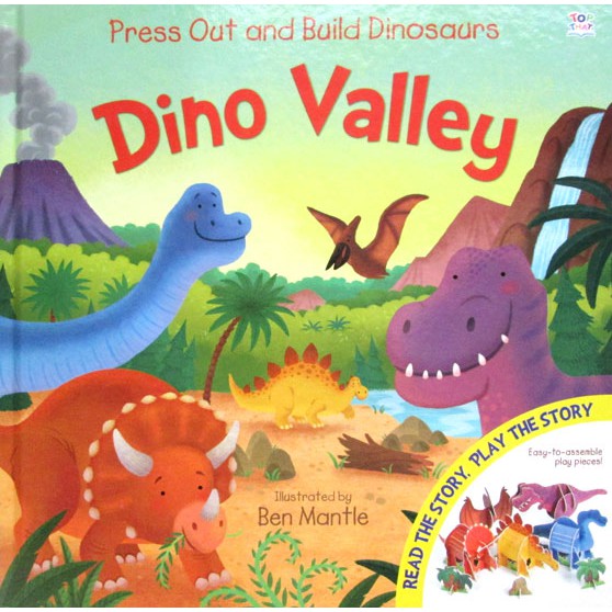 DINO VALLEY Press Out and Build Dinosaurs Play Set and Book