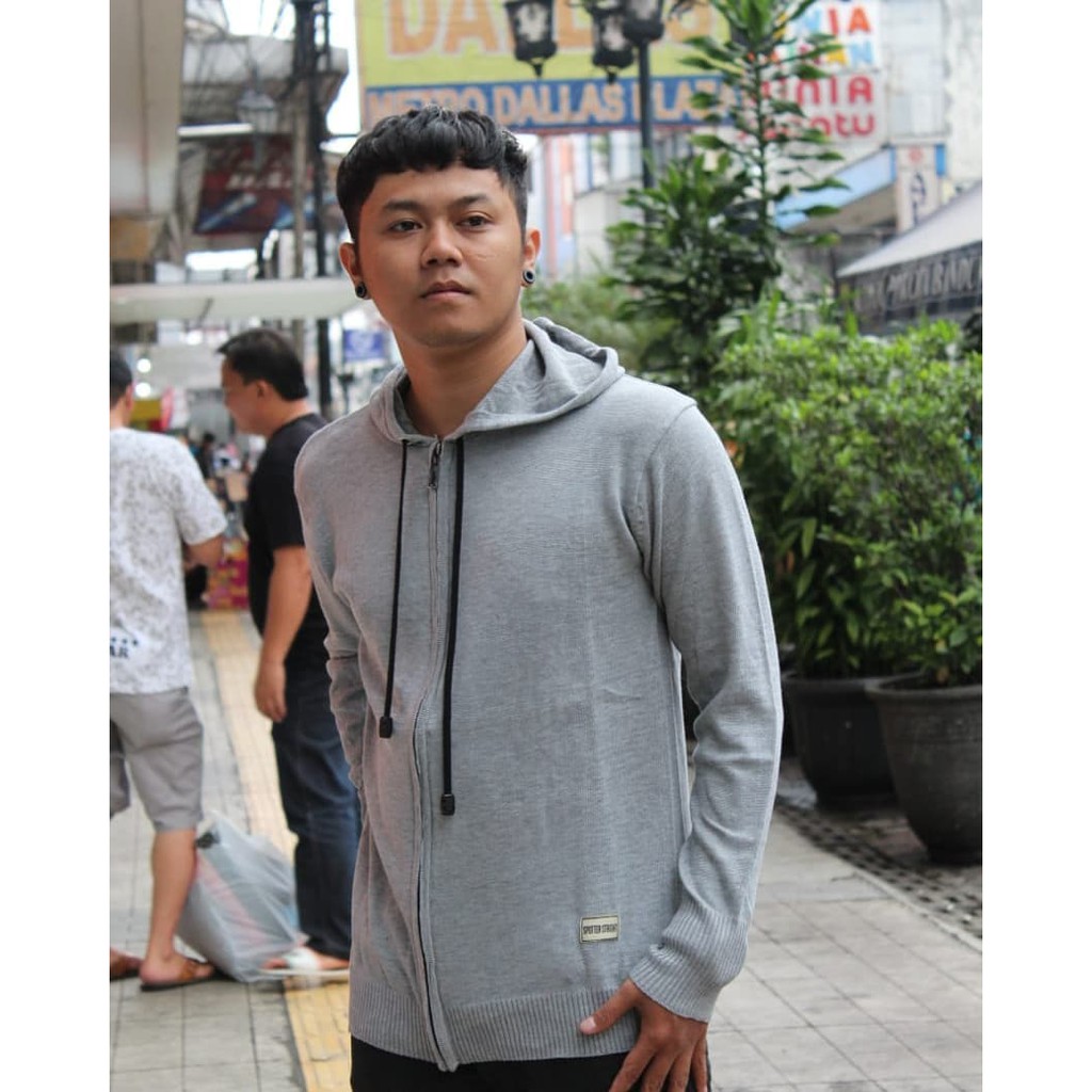 Sweater/ Jaket Pria Rajut Ariel ARIEL RAJUT POLOS PREMIUM RaounHand HODDIE&amp;ZIPPER PRIA prmium