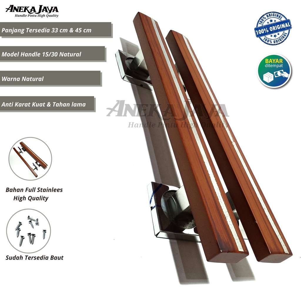 handle pintu set 4 buah panjang 33 cm 45 cm Gagang pintu rumah depan Pegangan Tarikan pintu rumah