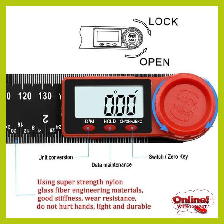 

W4Wr44- Penggaris Busur Derajat Digital/ Digital Protactor / Inclinometer Y8Tjtu7-