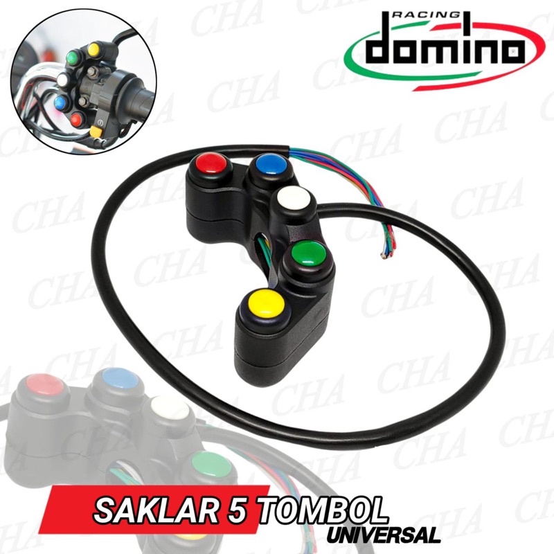 HOLDER SAKLAR MOTOR MOTOGP 5TOMBOL ON OFF + STARTER DOMINO KG39 / tombol saklar motor variasi ducati