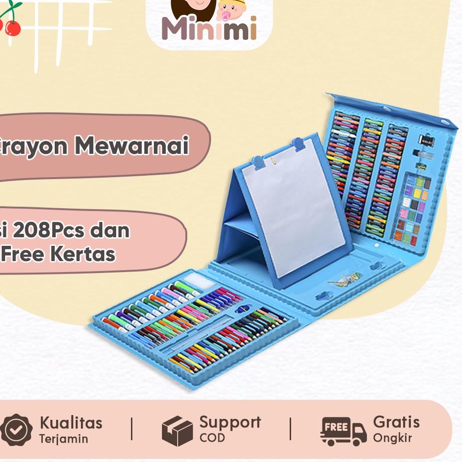 

[KODE PRODUK WIVGH6280] Crayon Mewarnai Alat Mewarnai Oil Pastel Anak Set 5 IN 1 Isi 208pcs Oil Pastel Crayon 208 Macam Warna Set Koper 208 in 1 Cocok Untuk Kad MINIMI