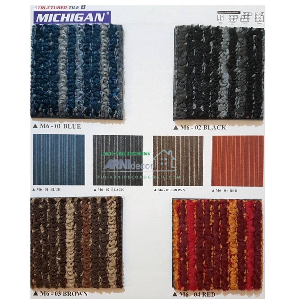Karpet tile kantor motif Michigan