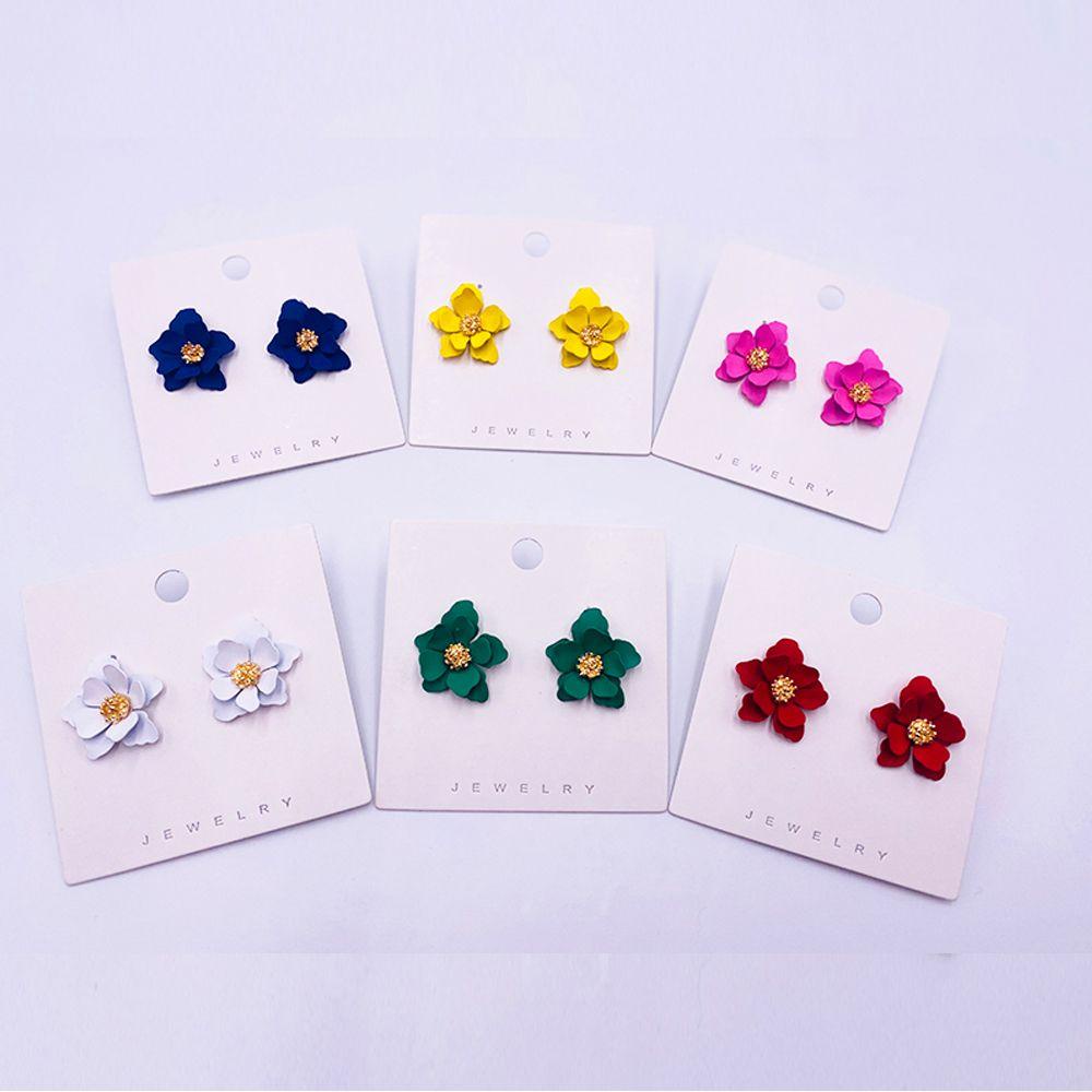 R-flower Stud earrings Perhiasan Aesthetic Murah womens Jewelry Anting Cewek Perhiasan Cat Semprot