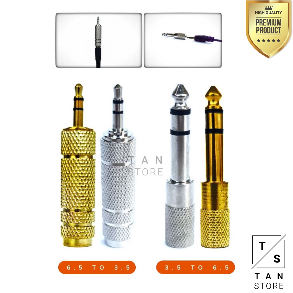 Converter Audio Jack Cover Besar ke Kecil 6.5MM AUX to 3.5MM Stereo