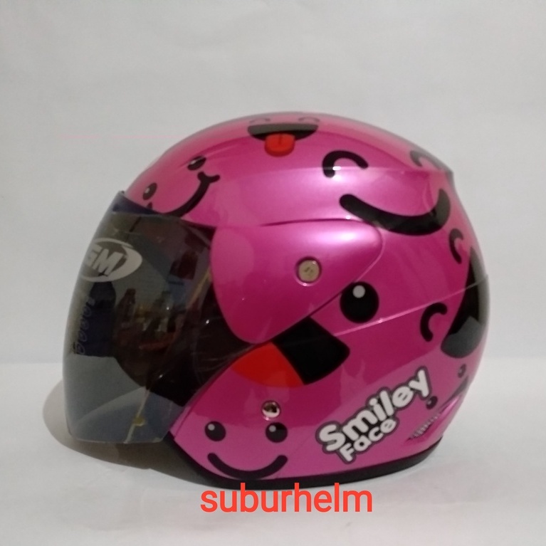 HELM  GM  EVOLUTION  EMOTICON # 5    HALF FACE   SINGLE VISOR  ORI GM