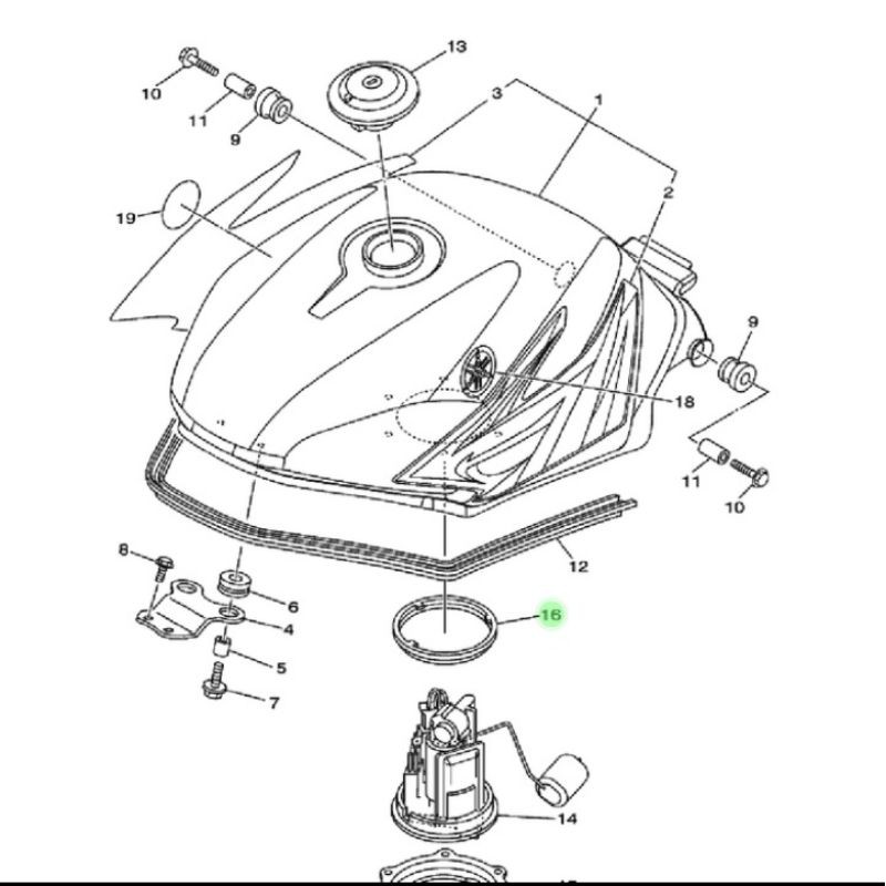 Seal oring fuel pump vixion 2007 sampai 2011 (3CI-F4486-00)