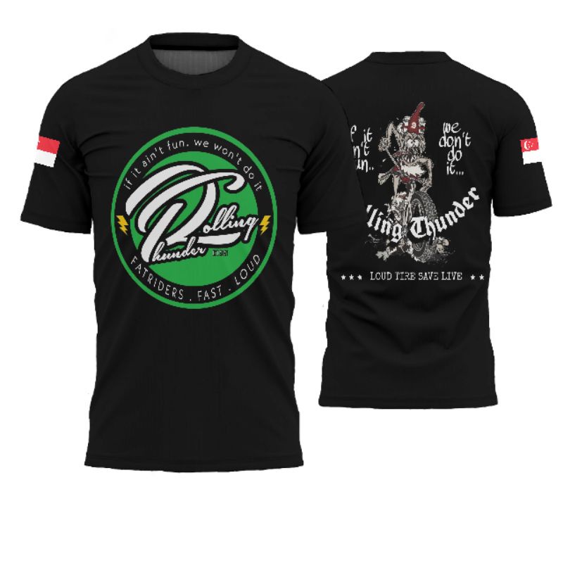 Kaos Jersey Sepeda FATBIKE Rolling Thunder Singapura Drifit fullprint KR0569