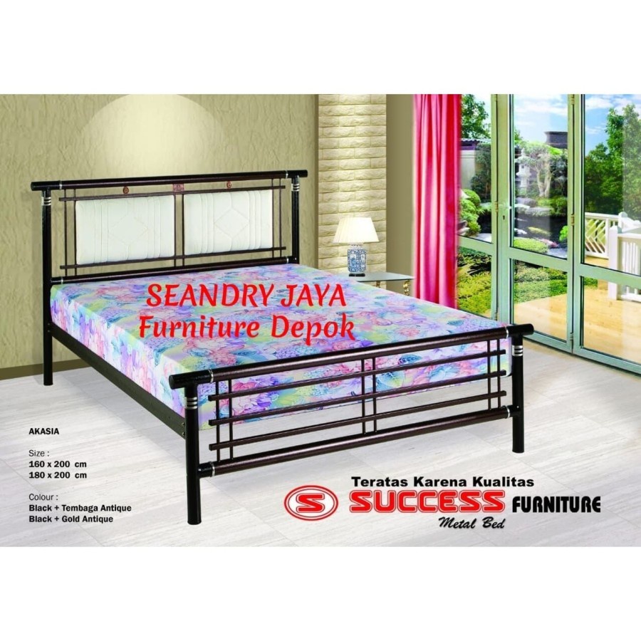 RANJANG BESI MINIMALIS / RANJANG BESI MINIMALIS AKASIA/TEMPAT TIDUR/KNOCK DOWN/PROMO MURAH/SEANDRY J