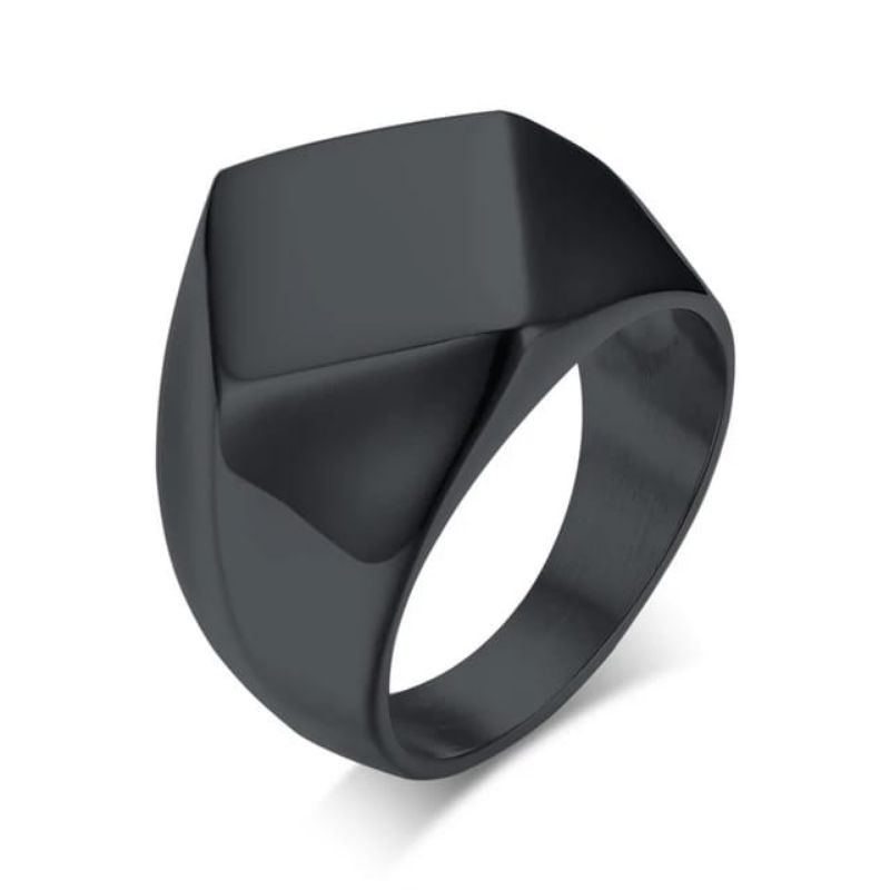 Cincin Model Belahketupat Diamond Pria/Cincin Titanum Keren Black Silver Gold Premium Import