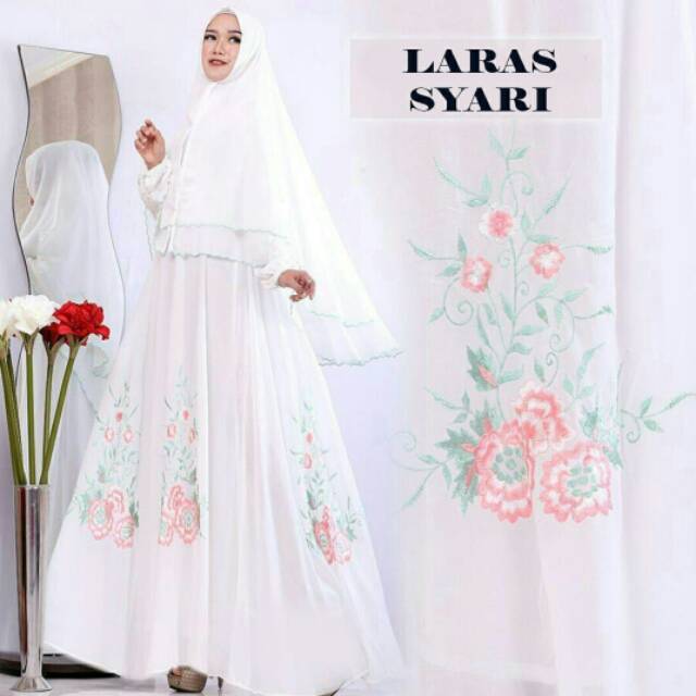 XC - GAMIS LARAS SYARI / MAXI LARAS / GAMIS POLOSAN COMBINASI BORDIR / GAMIS TERLARIS / BEST SELLER