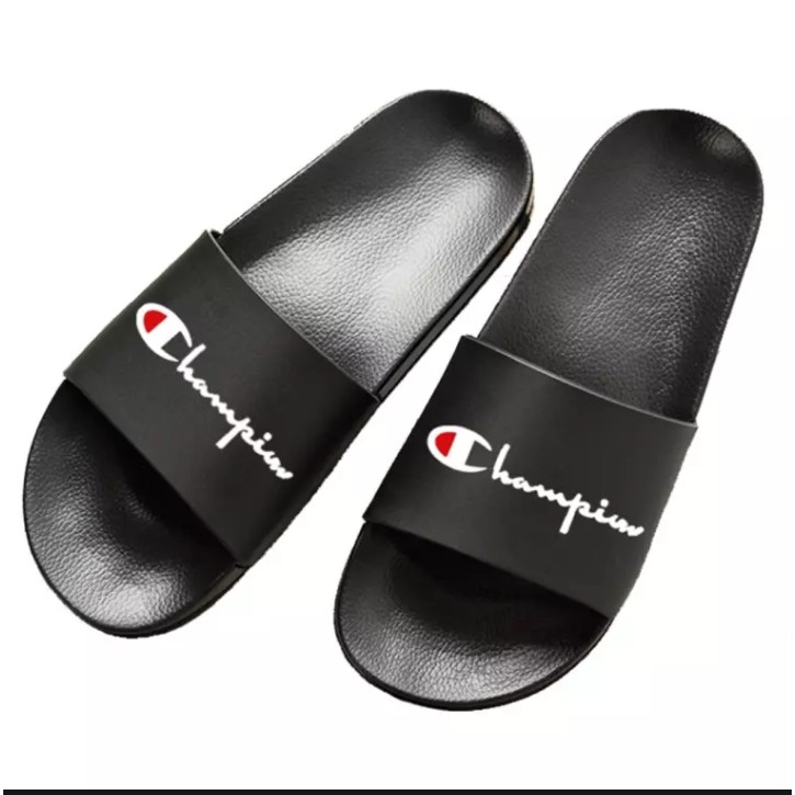 Sandal Pria Slide Champion Karet / Sendal Flat Slop Selop Cowok Cewek Unisex