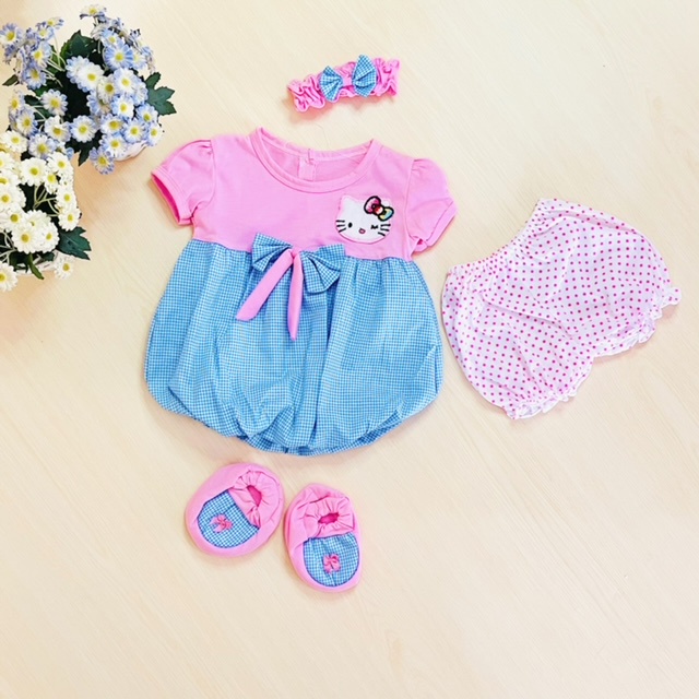 Jumper Fashion Bayi Flower Set Sepatu dan Bando Murah Meriah