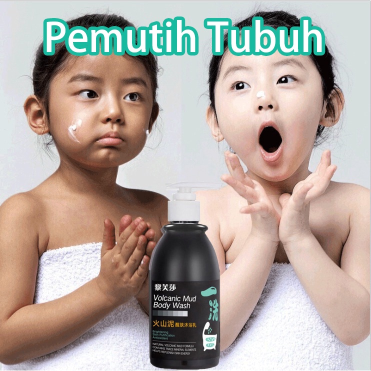 Lumpur Vulkanik Body Wash  Sabun Pemutih Badan Whitening Body Wash Sabun Mandi Cair 250ml Whitening   Exfoliate  Improve Skin Texture Sabun Mandi Batang