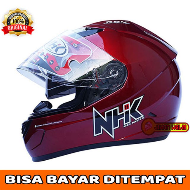 HELM NHK / HELM /  NHK / HELM NHK FULL FACE GP 1000  RED MAROON TERLARIS