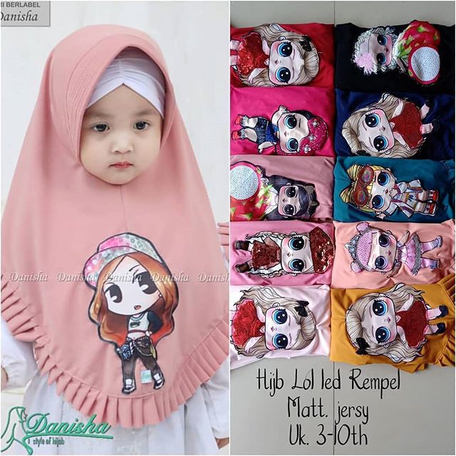 Alny Hijab - Jaman Now Hijab Anak Led bisa Nyala Rempel Kids Led Jersay Airis Hijab Kids