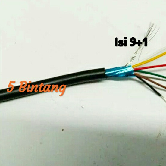Kabel Data isi 9 +1 gron 24awg meteran