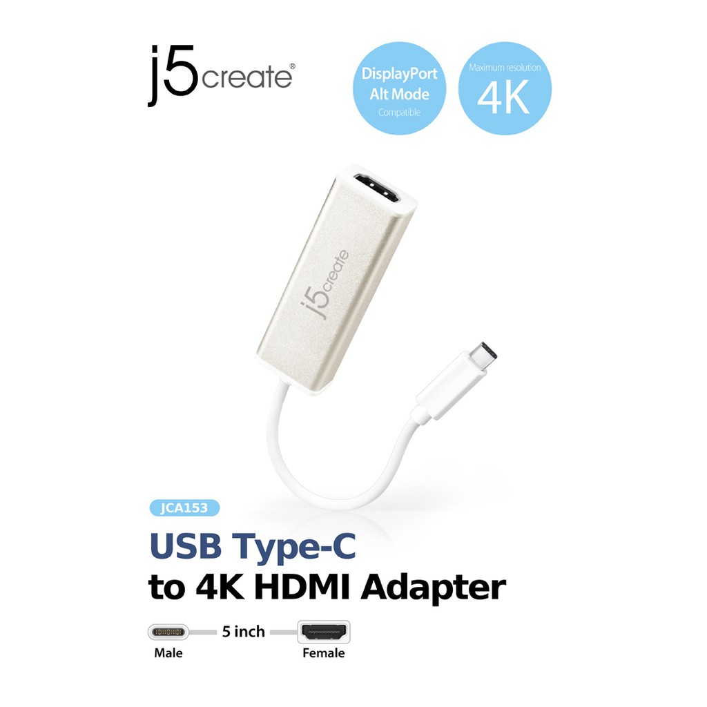 USB Type-C to 4K HDMI Adapter - J5Create JCA153