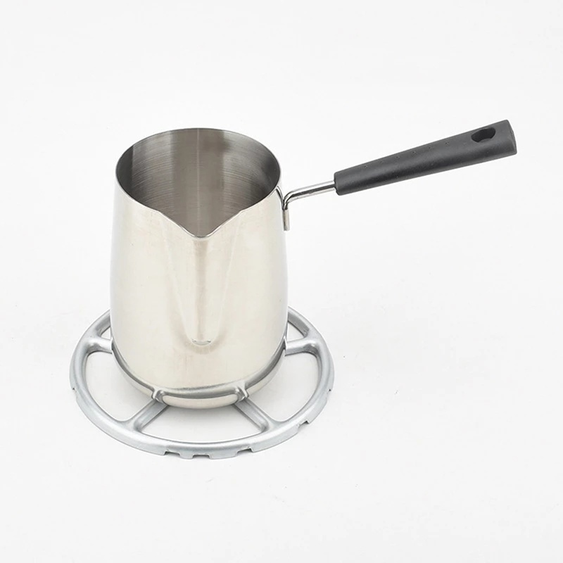 Holder Panci Susu Portable Bahan Stainless Steel Warna Silver Untuk Dapur