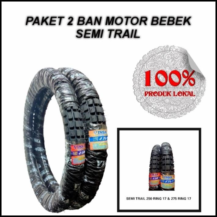 Paket 2 Ban Motor Bebek Semi Trail 250 Ring 17 &amp; 275 Ring 17 Termurah