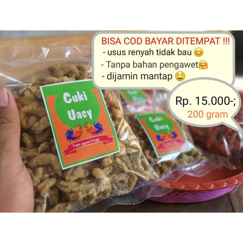 

USUS AYAM | KRIPIK USUS CRISPY UACY EXTRA DAUN JERUK 200 GRAM