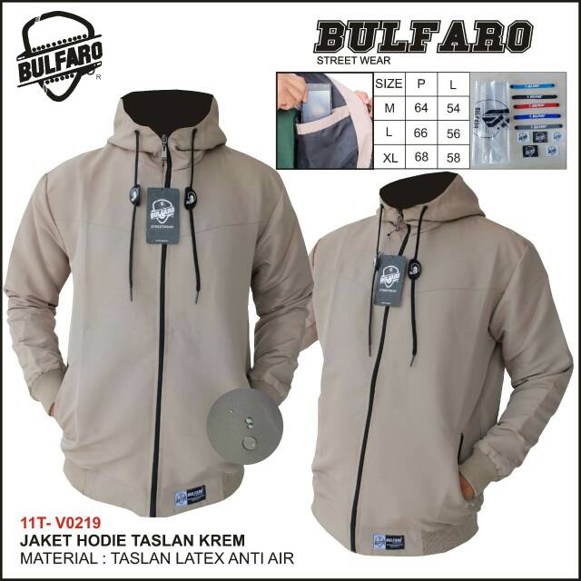 Jaket Hoodie Taslan Anti Air Original Bulfaro / Jaket outdoor waterproof 100%