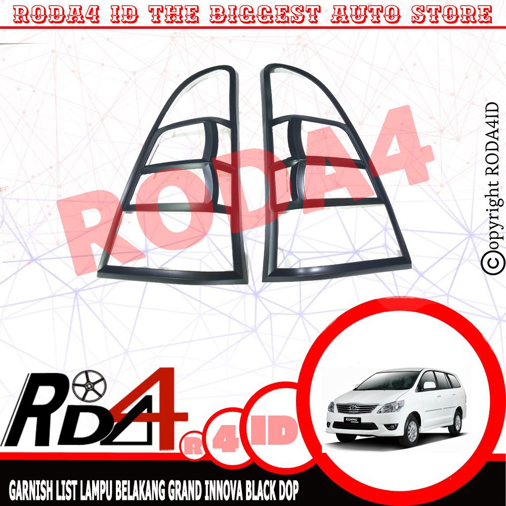 Garnish Lampu Belakang Headlamp Grand INNOVA BLACK DOP