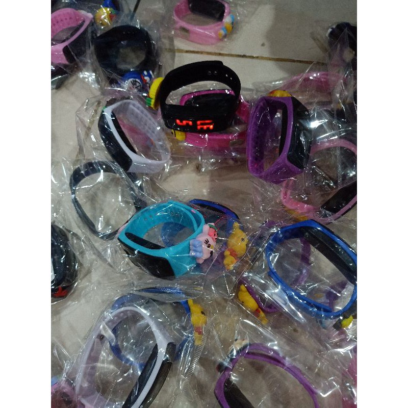 jam tangan led digital anak model gelang karakter kartun