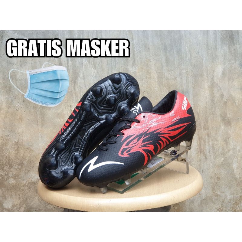 SEPATU BOLA SPECS GARUDA ATTACK JUNIOR IMPOR / SEPATU BOLA ANAK SPECS GARUDA ATTACK BLACK RED