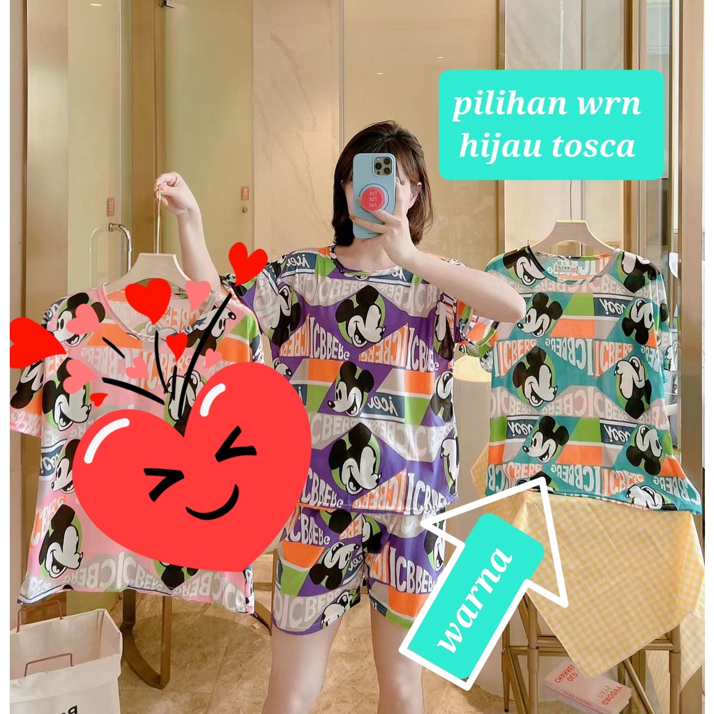 PIYAMA BAJU TIDUR WANITA CP PP IMPORT SANTAI BAHAN KAOS SPANDEKS-HC 57 HIJAU