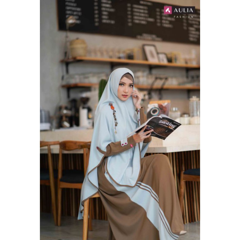 Ramadhan sale Gamis Set Hijab Syar'i Lebaran Terbaru ORI Aulia Fashion Qaisya linen