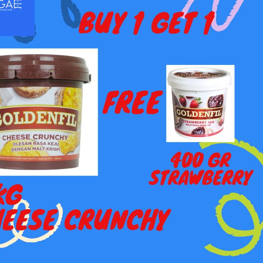 

우 GOLDENFIL CHEESE SPREAD / CRUNCHY / DIP GLAZE / SELAI KEJU 1 KG PROMO !!! ✧