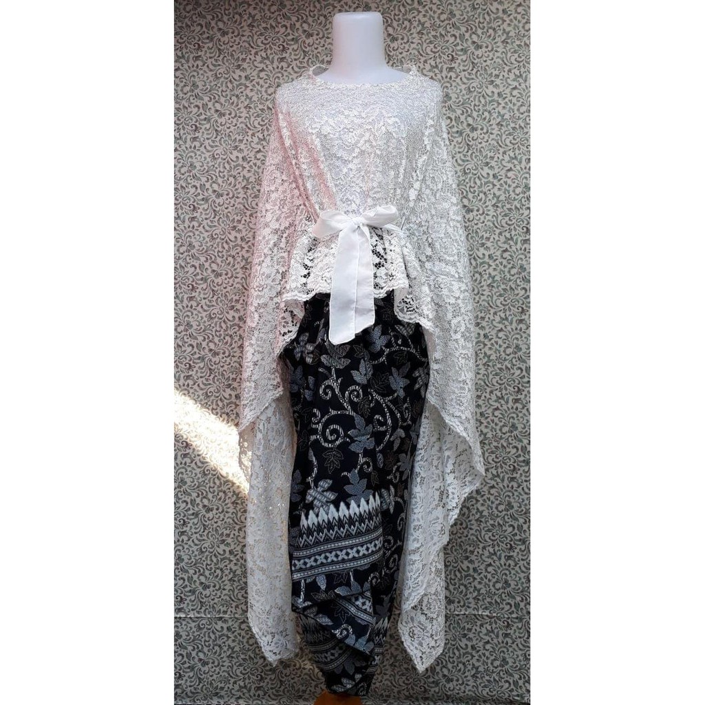 kebaya brukat cape long trendy