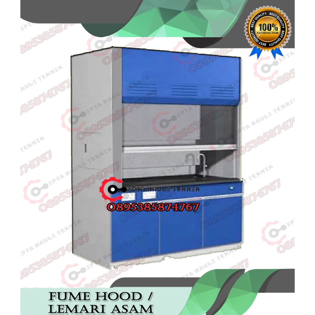 Fume Hood - Lemari Asam Meja Kerja Stainless + Kran Air dan Wastafel