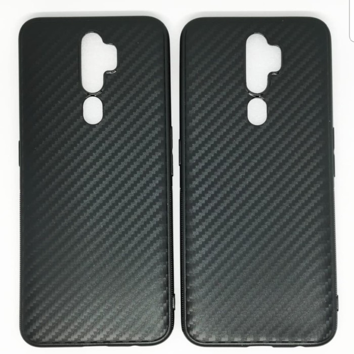 OPPO A92/A52/A5 2020/A9 2020/A1K/A3S CASE SOFTCASE SLIM BLACK CASE FULL CARBON