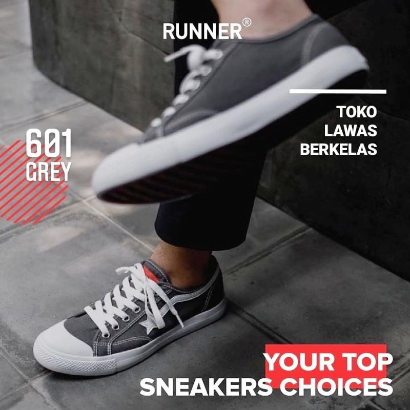 OLDSTOCK - SEPATU RUNNER 601 GREY, BLUE, BLACK WHITE, BLACK CREAM - RUNNER SHOES Oldskool Vintage Re