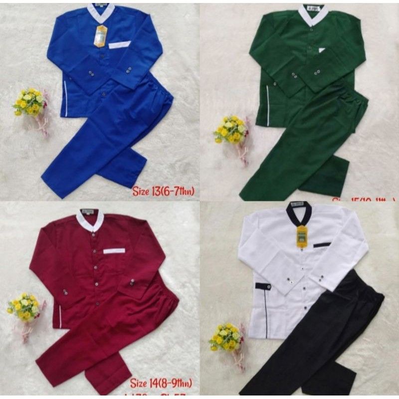 Baju Koko Setelan JASKO Anak 6 7 8 9 10 11 1213 Tahun Baju Muslim Anak