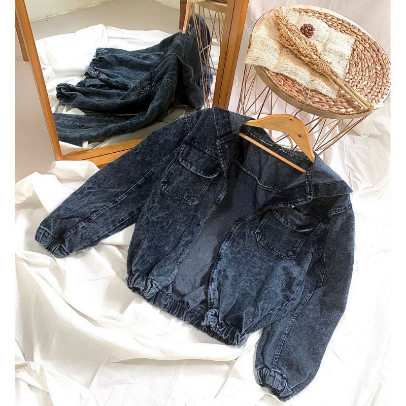 JAKET JEANS WANITA HODIE JAKET CEWEK JUMBO OVERSIZE JINS DENIM JAKET LEPIS KEKINIAN-8
