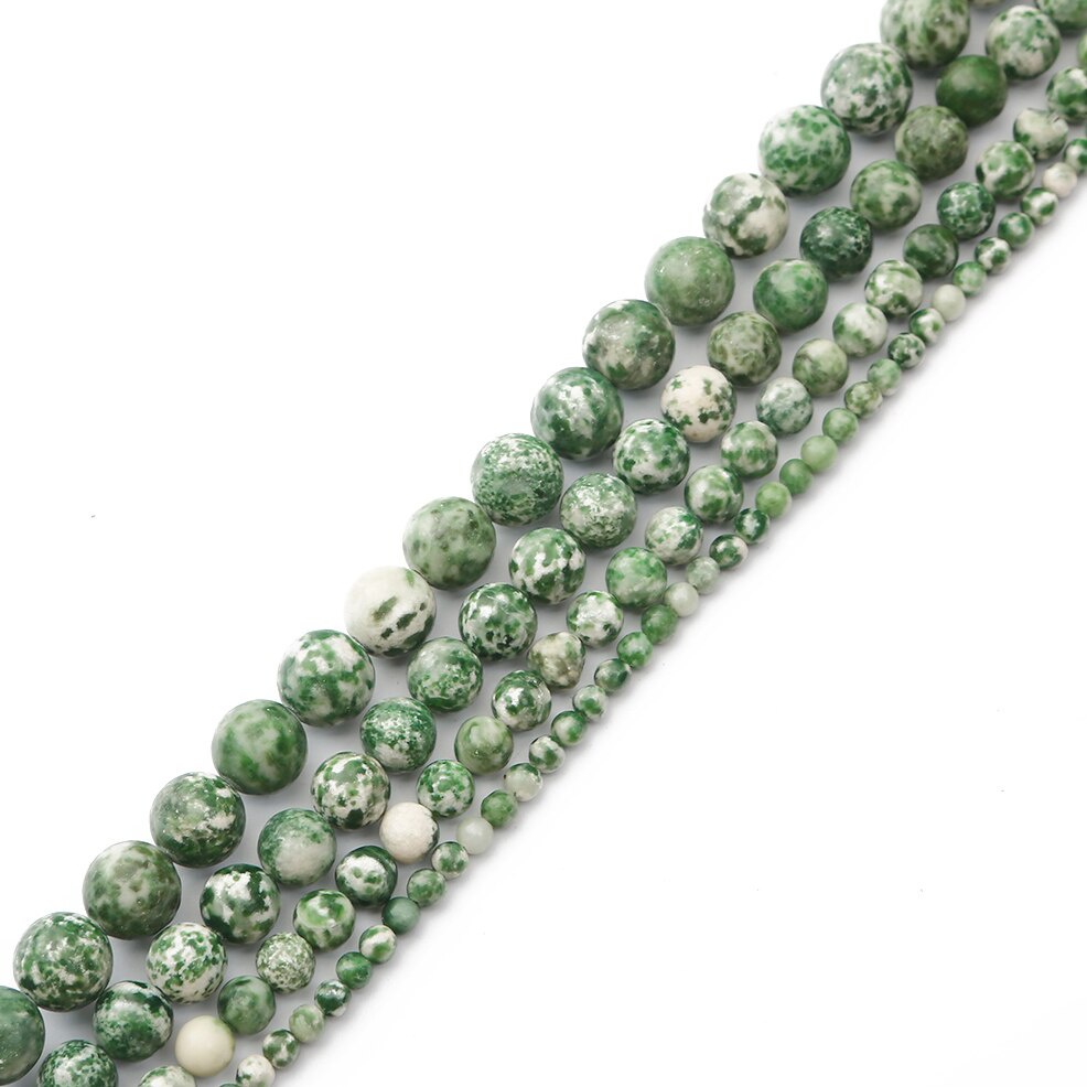 32-89 pcs Batu Alam Hijau Afrika Jade Beads Longgar Spacer Manik-manik untuk Membuat Perhiasan DIY Gelang Anting-Anting Aksesoris 4/6/8/10/12 Mm