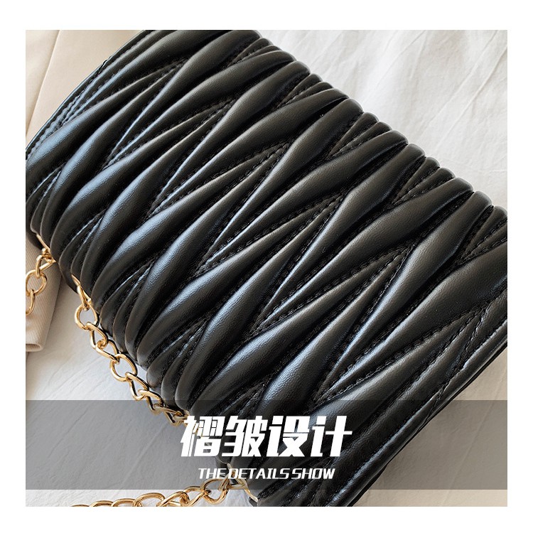 TAS IMPORT PESTA KULIT HITAM TA254B5 ELIAS RANTAI KOREA PREMIUM WANITA SELEMPANG MURAH FASHION BATAM