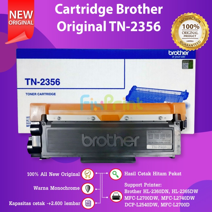 TONER CARTRIDGE ORIGINAL BROTHER TN2356 TN 2356 TN-2356 FOR L-2540DW L2356