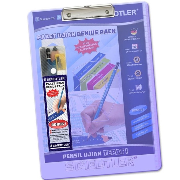 

Paket Ujian STAEDTLER Genius + Papan Ujian / Clipboard / Papan Jalan