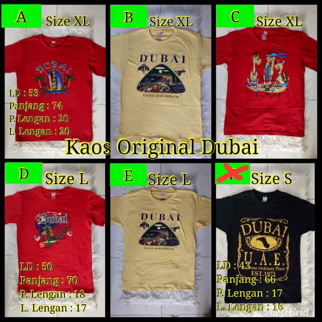 Kaos ori Dubai