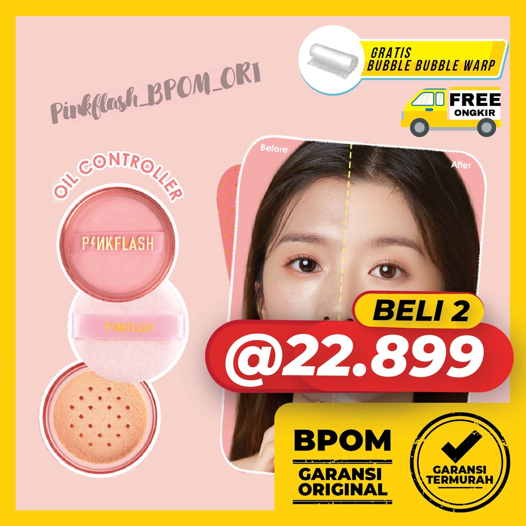 PINKFLASH Loose powder #OhMySelf Matte Translucent Oil-Control 3 Colors Bedak Tabur Pinkflash