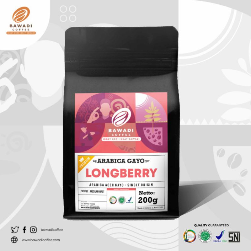 Bawadi Kopi Longberry Gayo 1000g -   Kopi Aceh Gayo