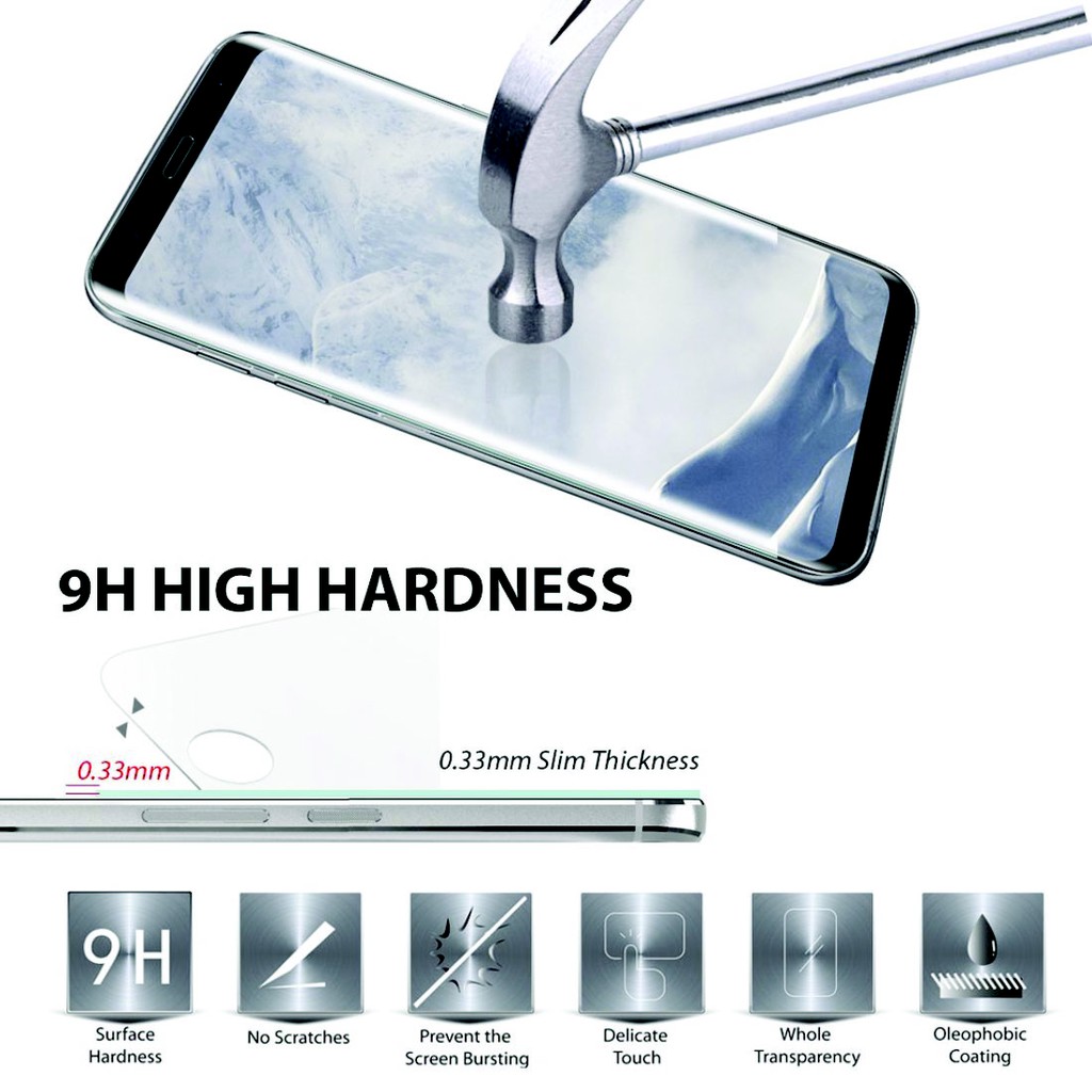 Tempered Glass Samsung Galaxy S8 Full Cover Curve Melengkung - Clear
