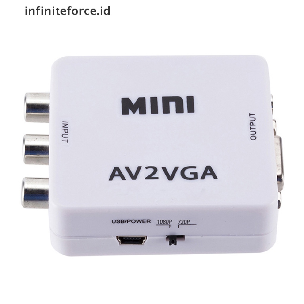 (Infiniteforce.Id) Adapter Konverter Av Rca Ke Vga Video Hd 1080p