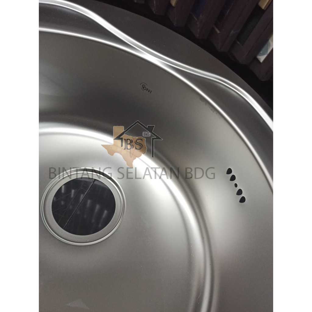 KITCHEN SINK CONI RS 490/ BAK CUCI PIRING BULAT STAINLESS 304 FULLSET