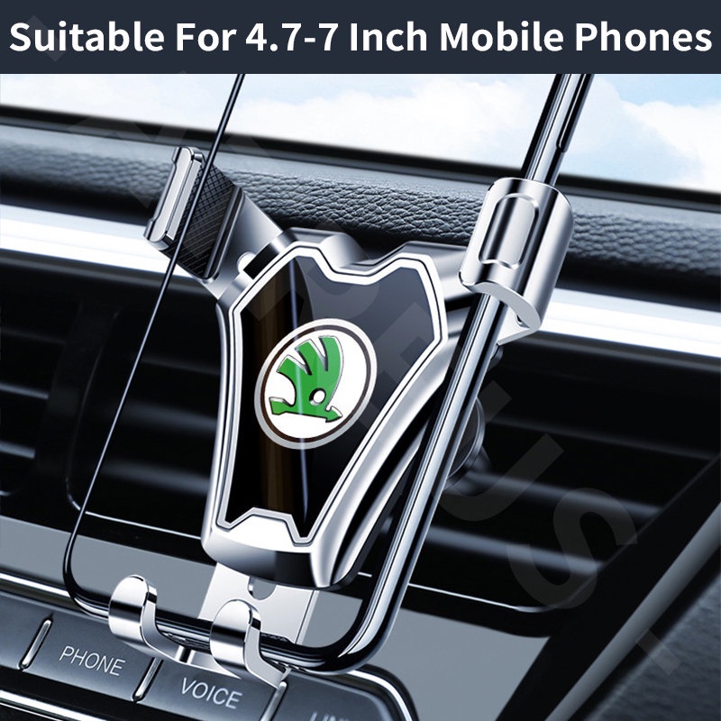 Skoda Stand Handphone Universal 4.7-7 inch Dapat Berputar 360 Derajat Ventilasi Ac Mobil Holder Handphone Untuk Rapid Kodiaq Octavia 2 3 Fabia Karoq Superb